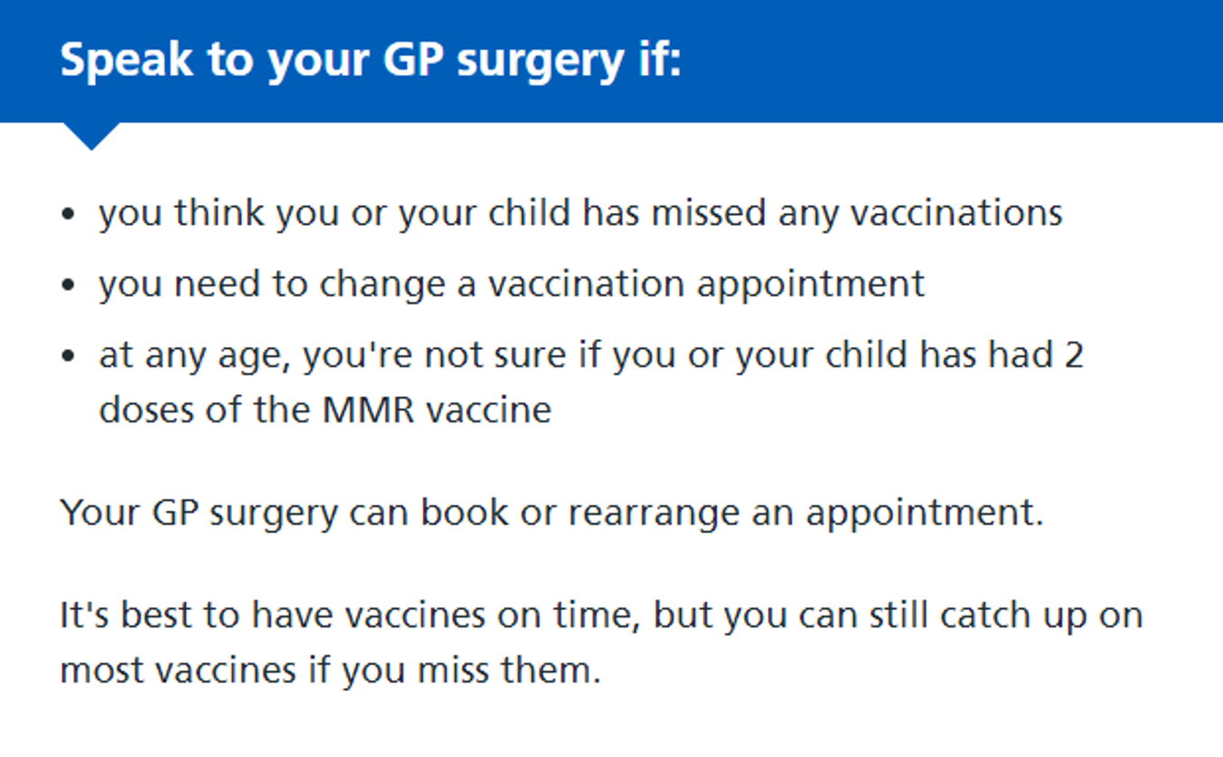 NHS measles advice. Credit: NHS NHS measles advice. Credit: NHS