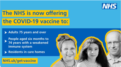 The NHS is now offering the COVID-19 vaccine. Credit: NHS