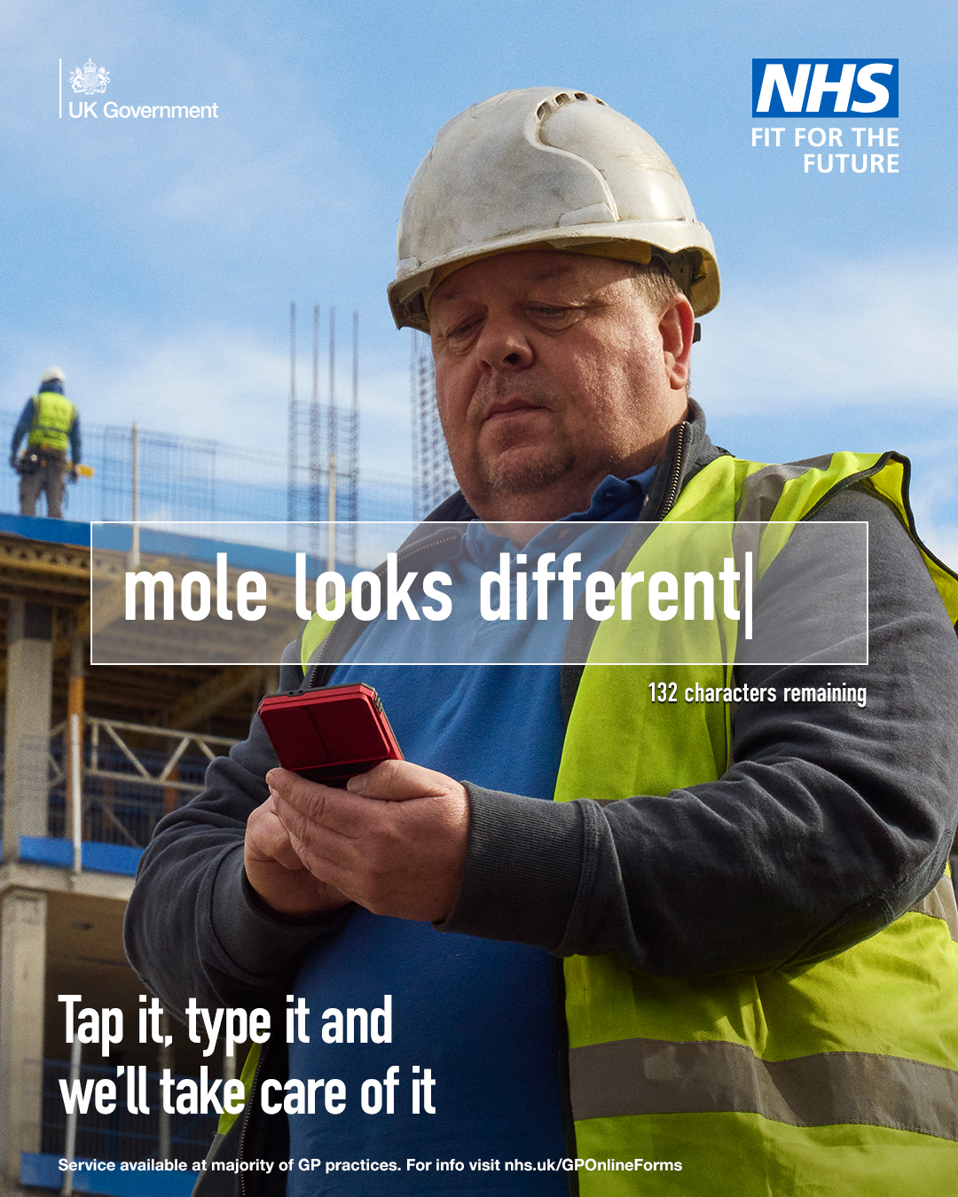 NHS online GP access - man with mole