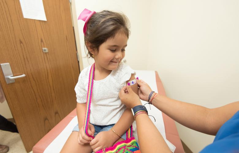 A child receiving a vaccine